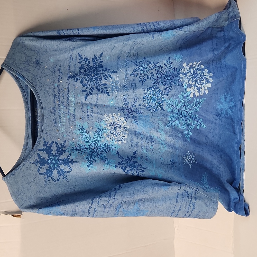 EUC Holiday Editions Women's sz 2X 3/4 sleeve shirt